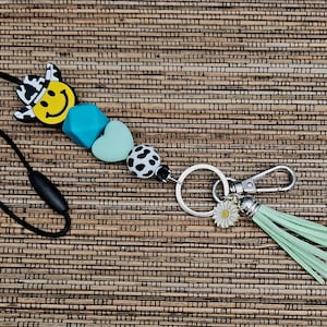 Country Smiley Face Badge Lanyard