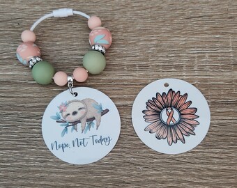 MS Awareness Sloth Bag Tag.  Sloth Bag Charm