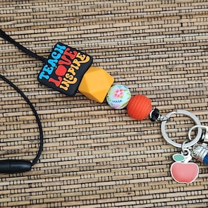 Teach Love Inspire Badge Holder. Teacher Lanyard