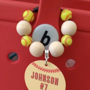 Softball Bag Tag.  Softball Bag Charm