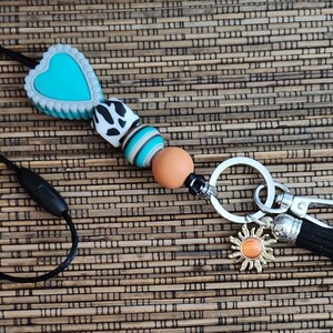 Turquoise Heart country lanyard
