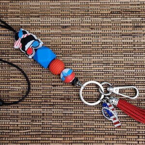 American Messy Bun Badge Lanyard