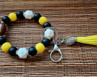 Your team colors football Keychain Wristlet