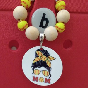 Softball Mom Bag Tag. Softball Mom Bag Charm