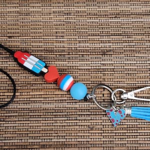 Patriotic Popsicle Badge Lanyard