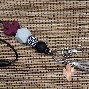 Cactus and Leopard Badge Lanyard