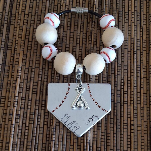 Personalized Baseball Bag Tag. Baseball Bag Charm.