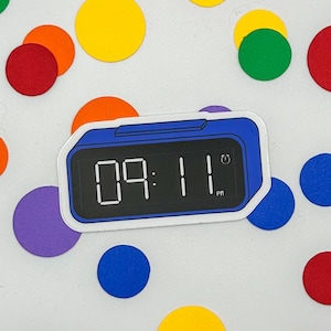 Op 9:11 geïnspireerde vinylsticker - weerbestendig mat gestanst