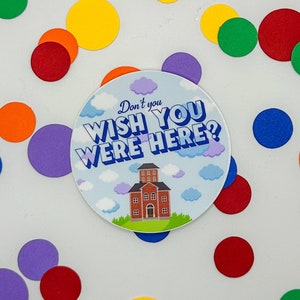 het huis in de azuurblauwe zee geïnspireerd / zou je niet willen dat je hier was? / weerbestendige matte vinylsticker / tj klune