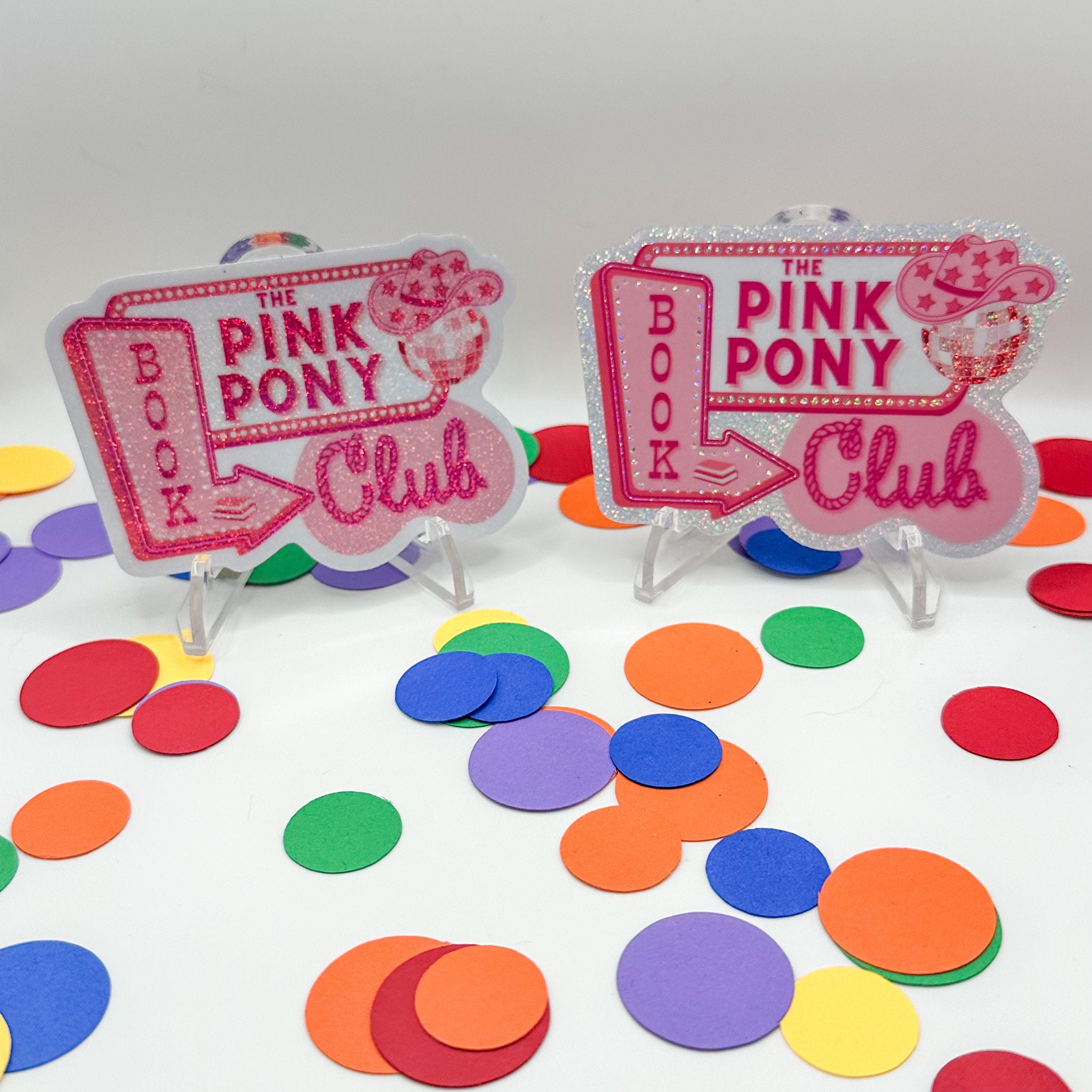 adesivo in vinile glitterato per tutte le stagioni ispirato al club del libro Pink Pony Chappell Roan