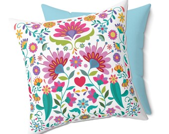 Primavera Spun Polyester Square Pillow Clear Blue Back / Cuscino decorativo fatto a mano / Etsy