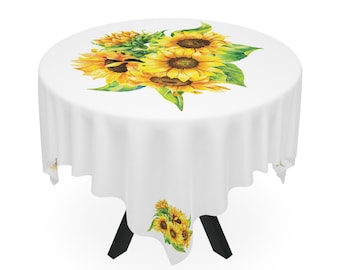 Tovaglia con girasoli realizzata a mano da Zaboni / Decorazione vivace di ispirazione messicana / Etsy / Stile messicano