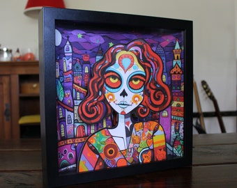 Handmade 3D Wall Art Decor "El Dia de los Muertos" by Zaboni | Original 1 of 1