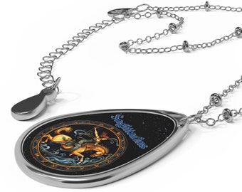 Pendentif Signe du Zodiaque en Or Blanc 14ct - Collier Taureau avec Inscription en Or 24ct sur