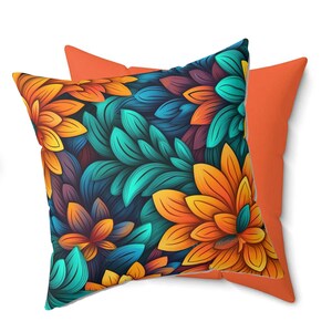 Zaboni Gallery Orange Foliage Spun Polyester Square Pillow | Handmade Decorative Cushion | Etsy | Designed by Zaboni
