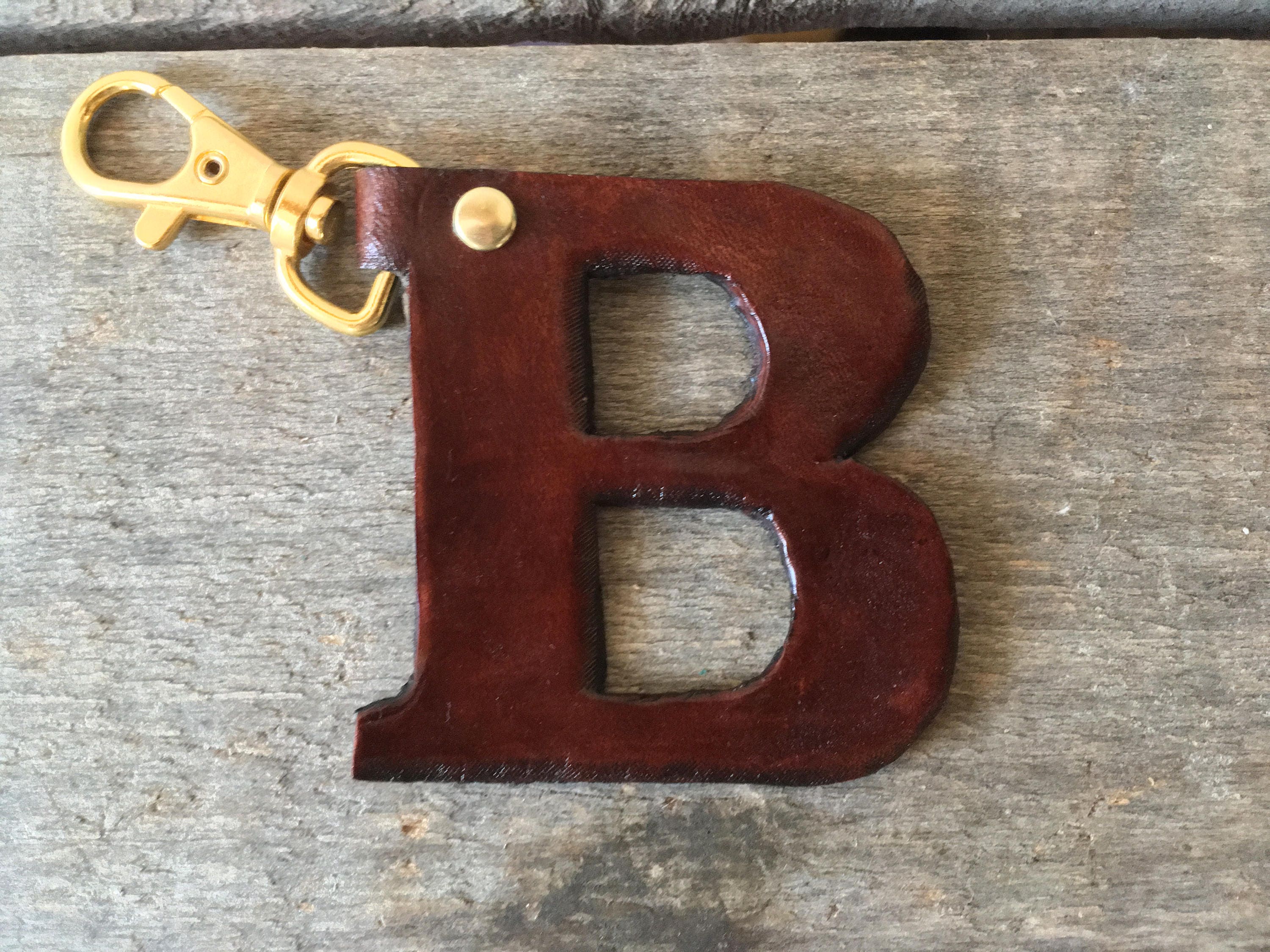 Personalized Letter Leather Bag Charm/ Initial Leather Etsy