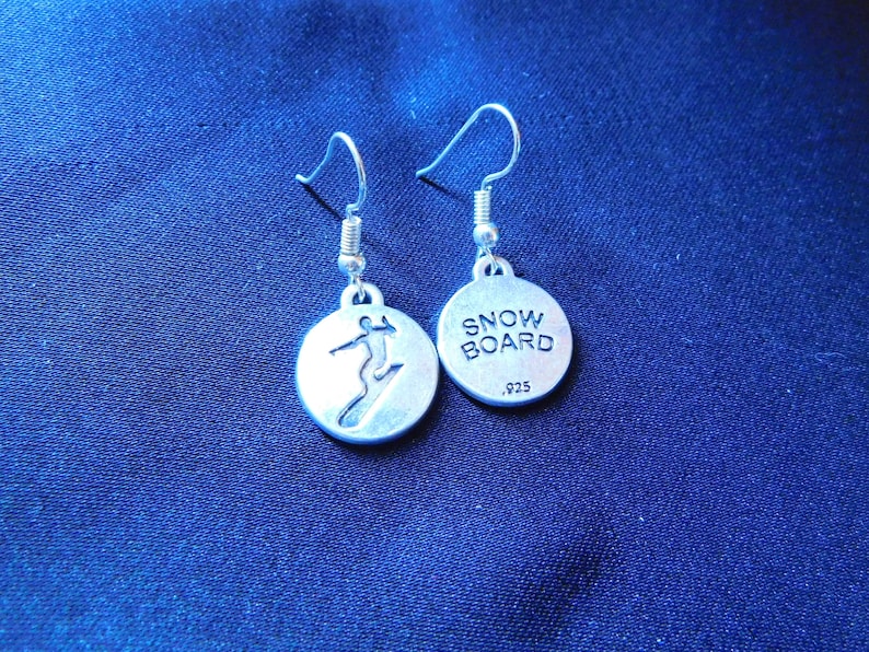 Snowboarding charm earrings
