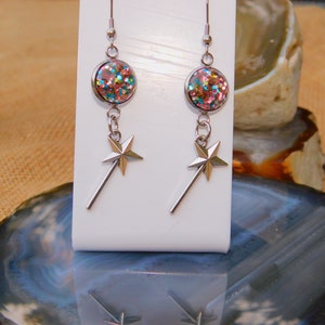 Glitter wand earrings