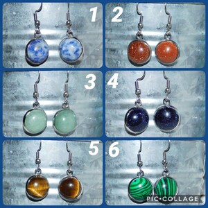 Natural stone cabochon earrings (Hypoallergenic)
