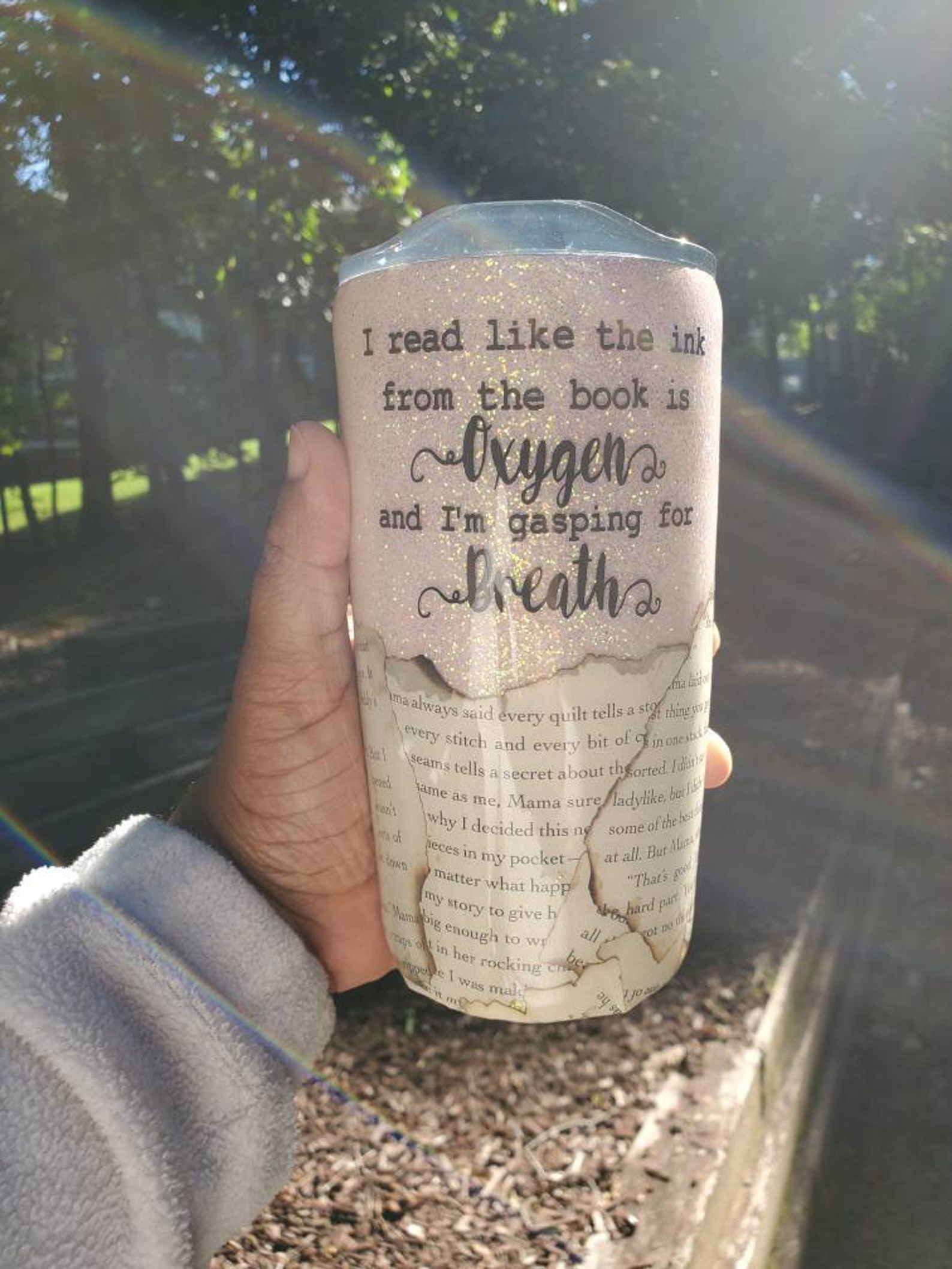 Book Lover Tumbler I read books Glitter Book Tumbler Book Etsy