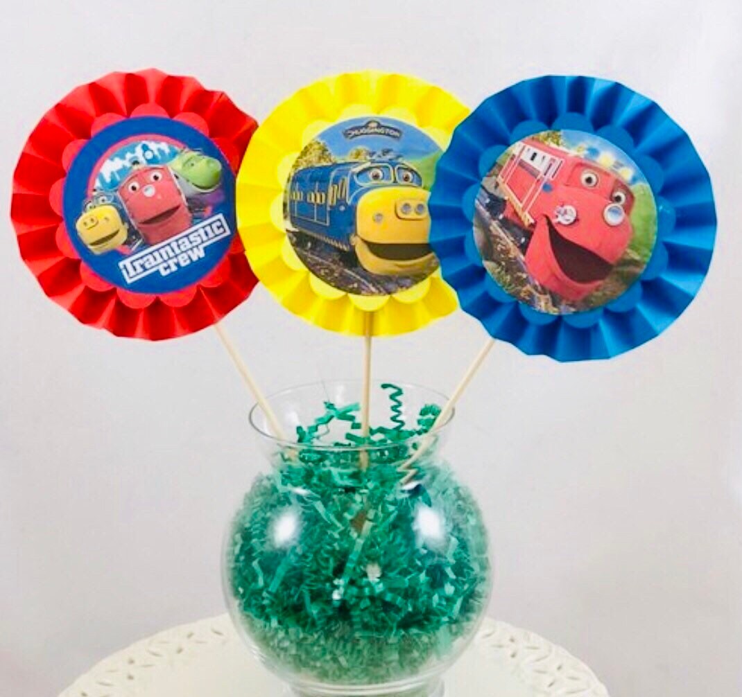 3 Chuggington Birthday Centerpieces Chuggingtonparty Etsy
