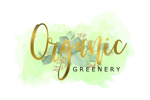 Gold Green Logo Organic Logo Leaves Logo Leaf Logo Design Etsy