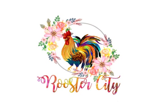 Rooster Logo Farm Logo Chicken Logo Farmer Logo Rainbow Etsy
