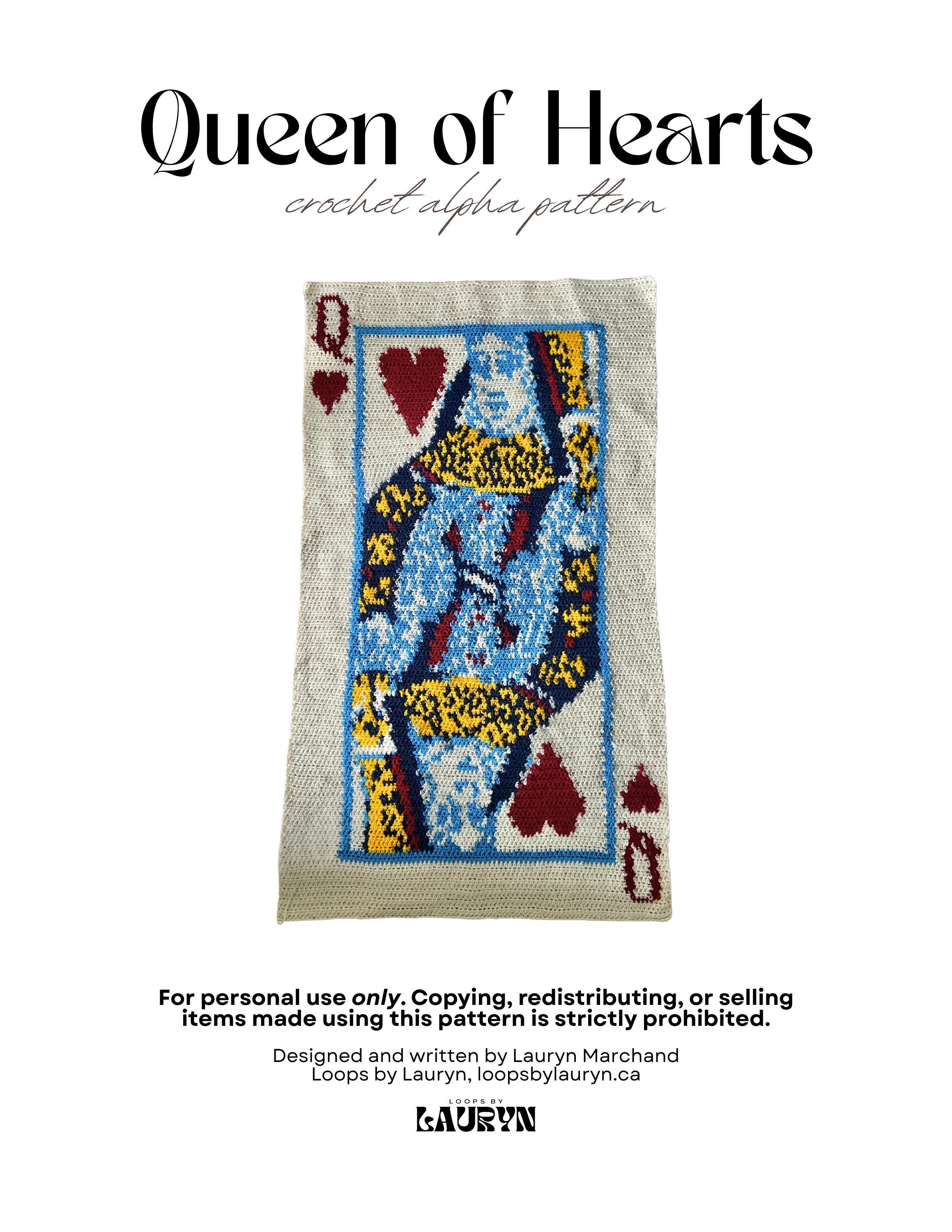 Queen of Hearts Tapestry Pattern