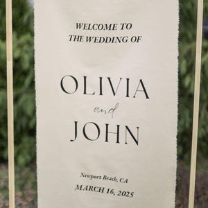 Modern Wedding Welcome Sign, Fabric Sign, Wedding Fabric  Cotton Welcome Sign, Custom Linen Wedding Signs, Boho Wedding