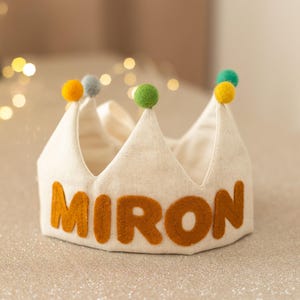 Corona ricamata a mano per compleanni di bambini e neonati, ricordo personalizzato per il primo compleanno e occasioni speciali