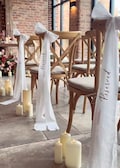 Personalized Wedding Chair Seating Ribbon, Personalized COTTON Ribbon Seating Tags, Reserved Seating Tags Wedding Chair Decor Name Place Tag product logo