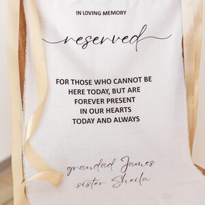 Reserved. Message Reserved Wedding Sign, Personalized Fabric Sign, Wedding Chair Reserved ...