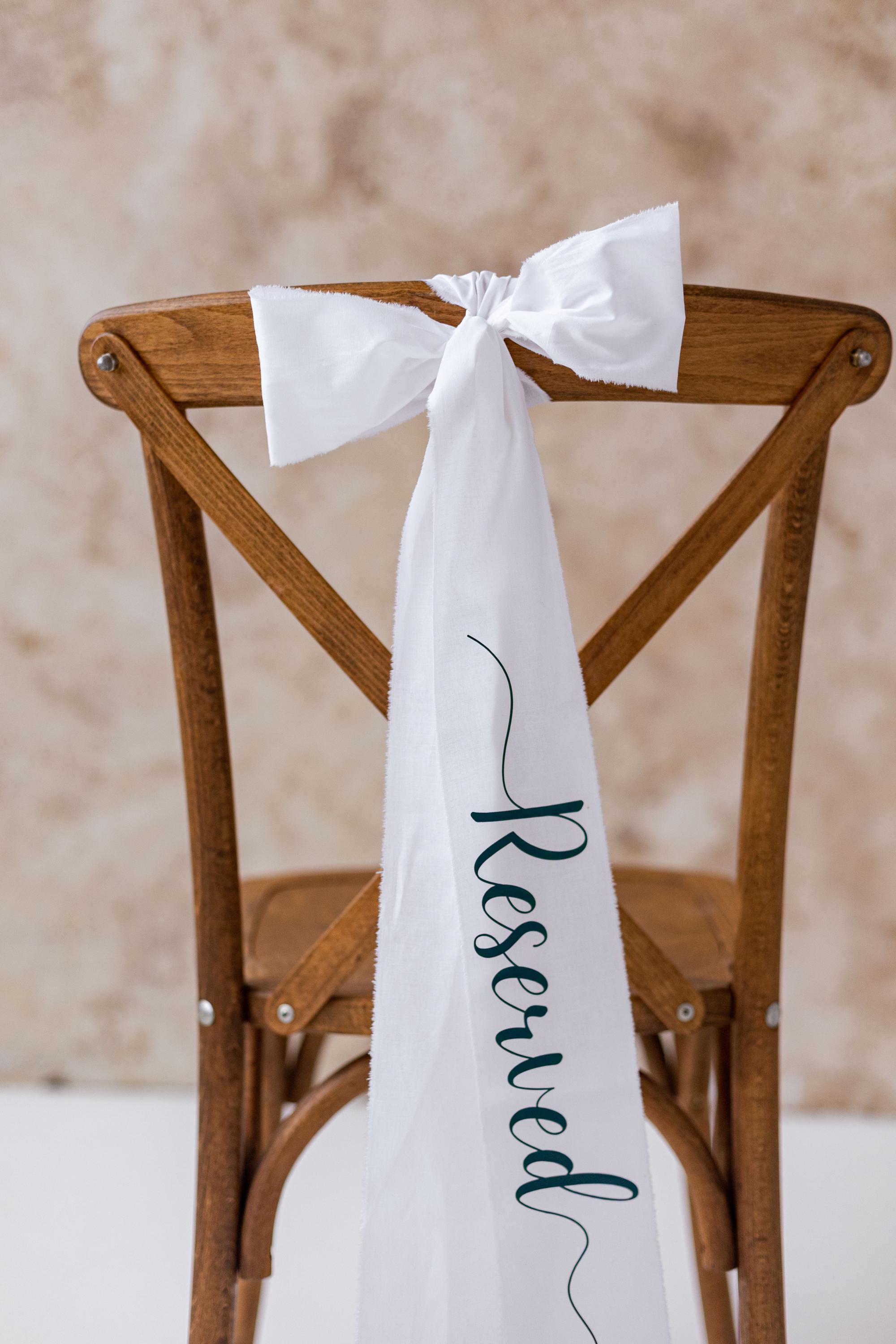 Personalized Cotton-linen Ribbon Seating Tags, Wedding Chair Decor ...