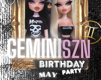 Invitación de cumpleaños de GEMINI SZN: plantilla editable para cualquier cumpleaños