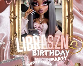 Invitación de cumpleaños de LIBRA SZN: plantilla editable para cualquier cumpleaños