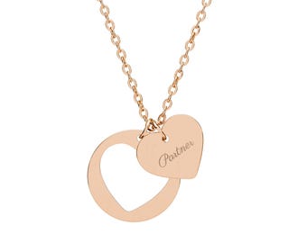Collar con corazón grabado, joyería personalizada, regalo romántico, regalo de San Valentín, recuerdo de aniversario