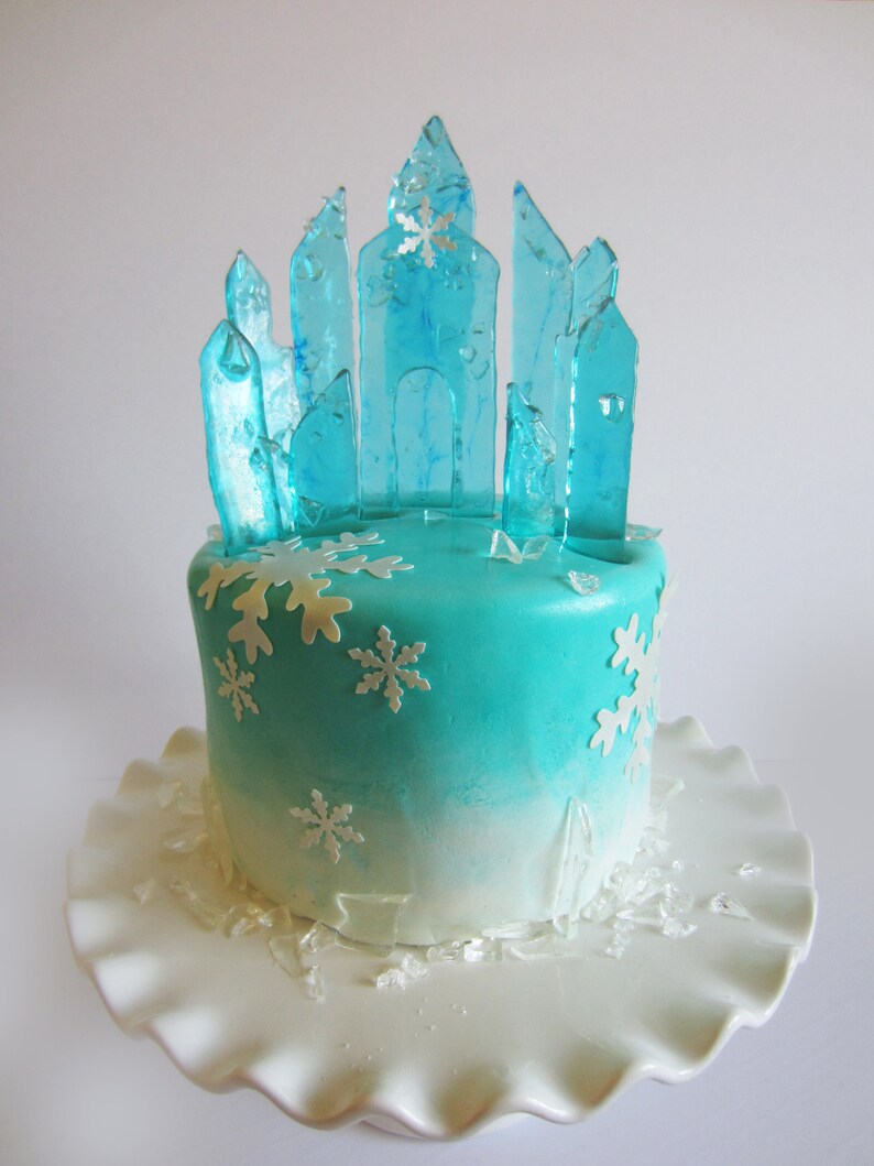 Edible sugar glass Frozen theme cake 10 pieces Etsy