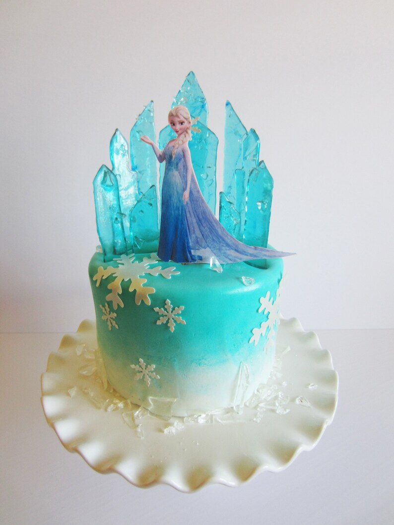 Edible sugar glass Frozen theme cake 10 pieces Etsy