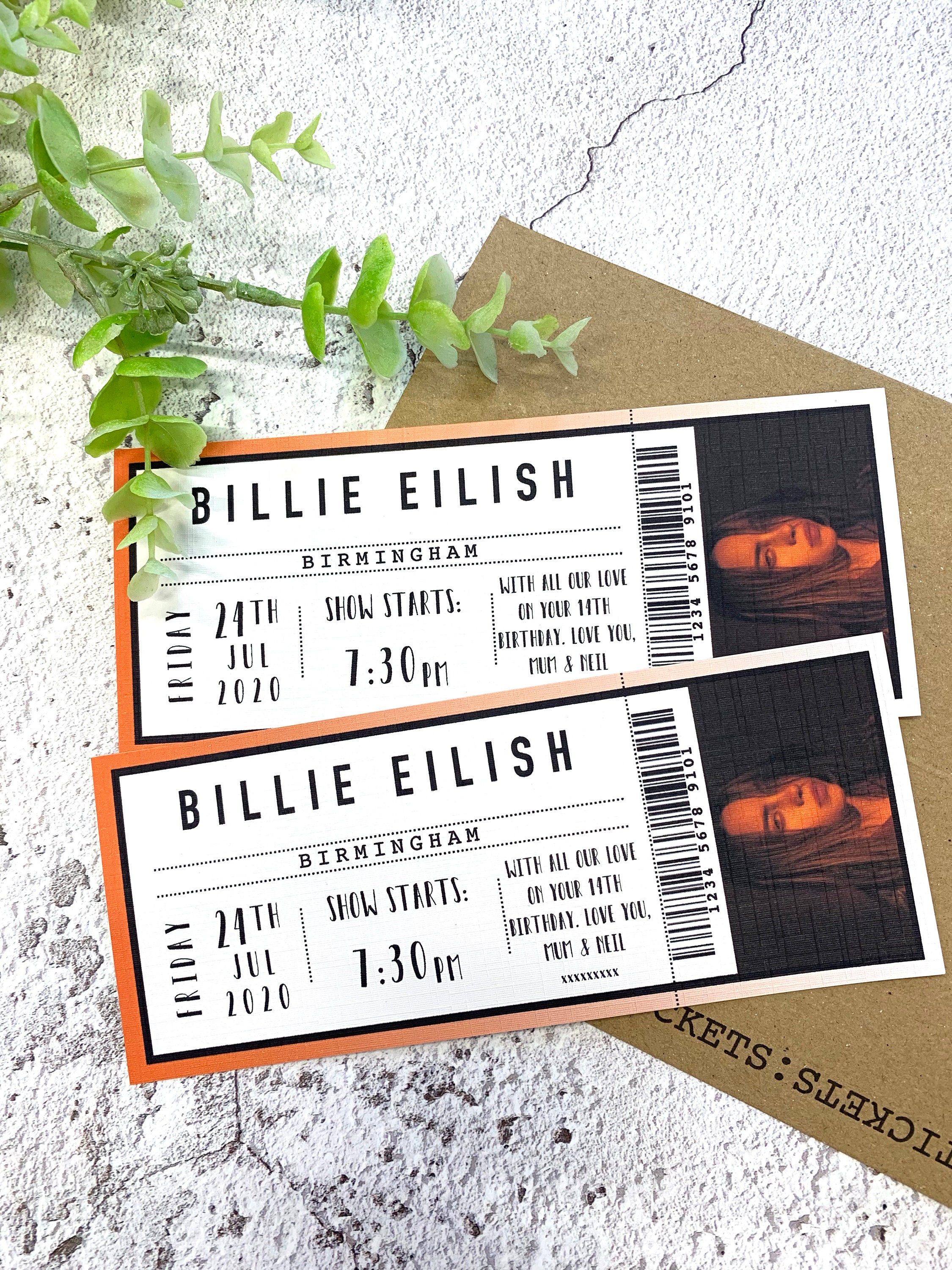 Concert Ticket Personalised Event Birthday Gift Band Etsy
