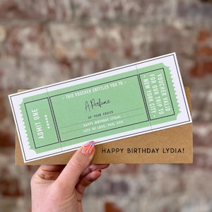 Geburtstagsgutschein, Token, Geschenkgutschein, personalisiert, Ticket, Überraschungsgutschein, IOU, Pass