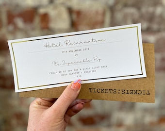 Folierte personalisierte Gutschein-Karte, Hotelreservierung, Geschenkgutschein