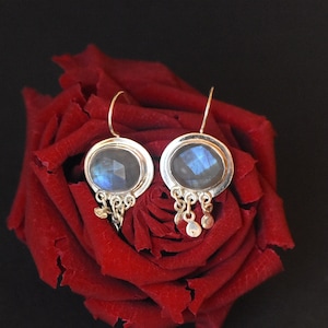 Boucles d’oreilles en argent avec pierre de lune