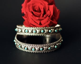 Bracciale in argento sterling 92,5 con turchesi