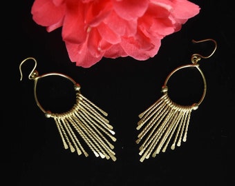 Dangling brass earrings