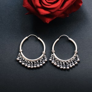 Silver hoop earrings