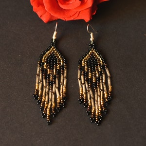 Golden Beaded earrings