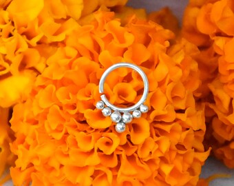 Sterling zilveren neus septum ring