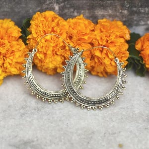 Brass hoop earrings