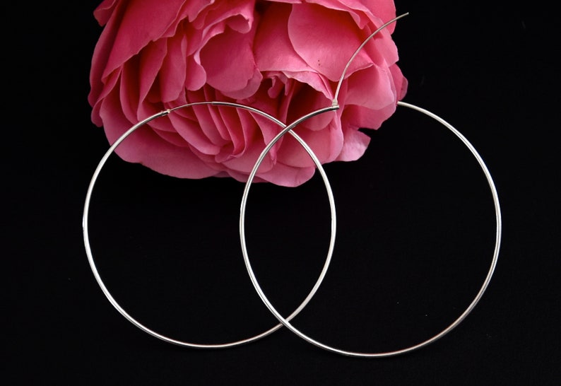 Silver Hoop Earrings Different Sizes Etsy
