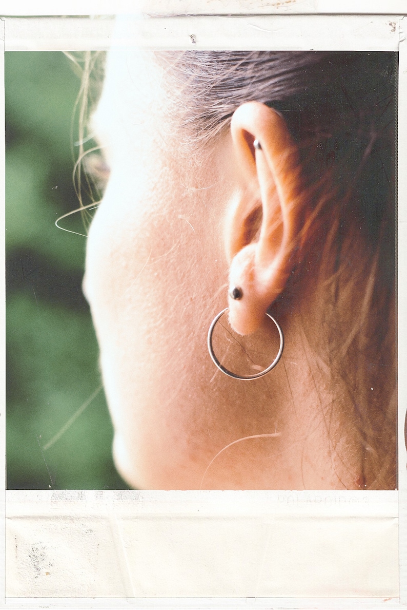 choose your sizechoose your charm silver hoop earrings